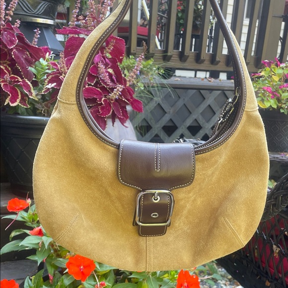 Coach ergo Tan and Brown Suede Women's shoulder Bag - Picture 1 of 4